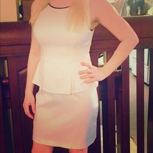 White dainty dress with black trim!